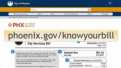 Understanding Your PHX City Services Bill .